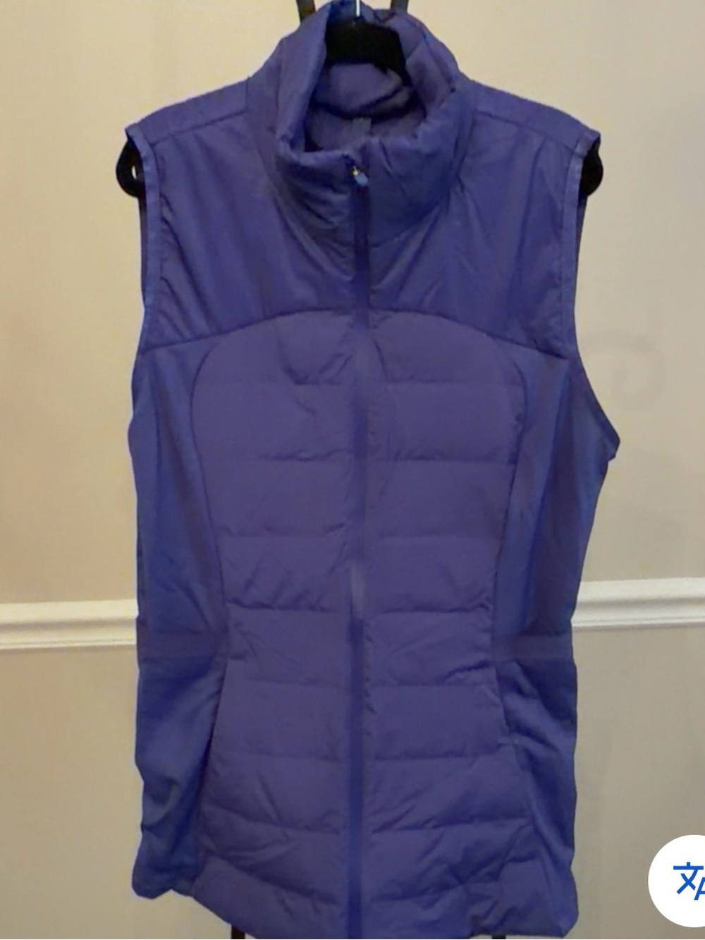 Lululemon Down For It All Vest Size 8 Purple Goose Down PrimaLoft Puffer Running